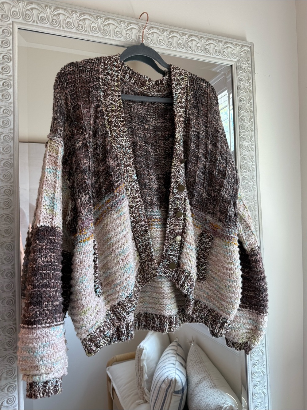 Free People Gorgeous Cozy Isabella MoonBeam Chunky Cardigan